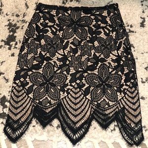 For Love & Lemons Black Guava Lace Mini Skirt